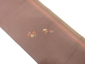 節紬縞に鈴模様織出し名古屋帯